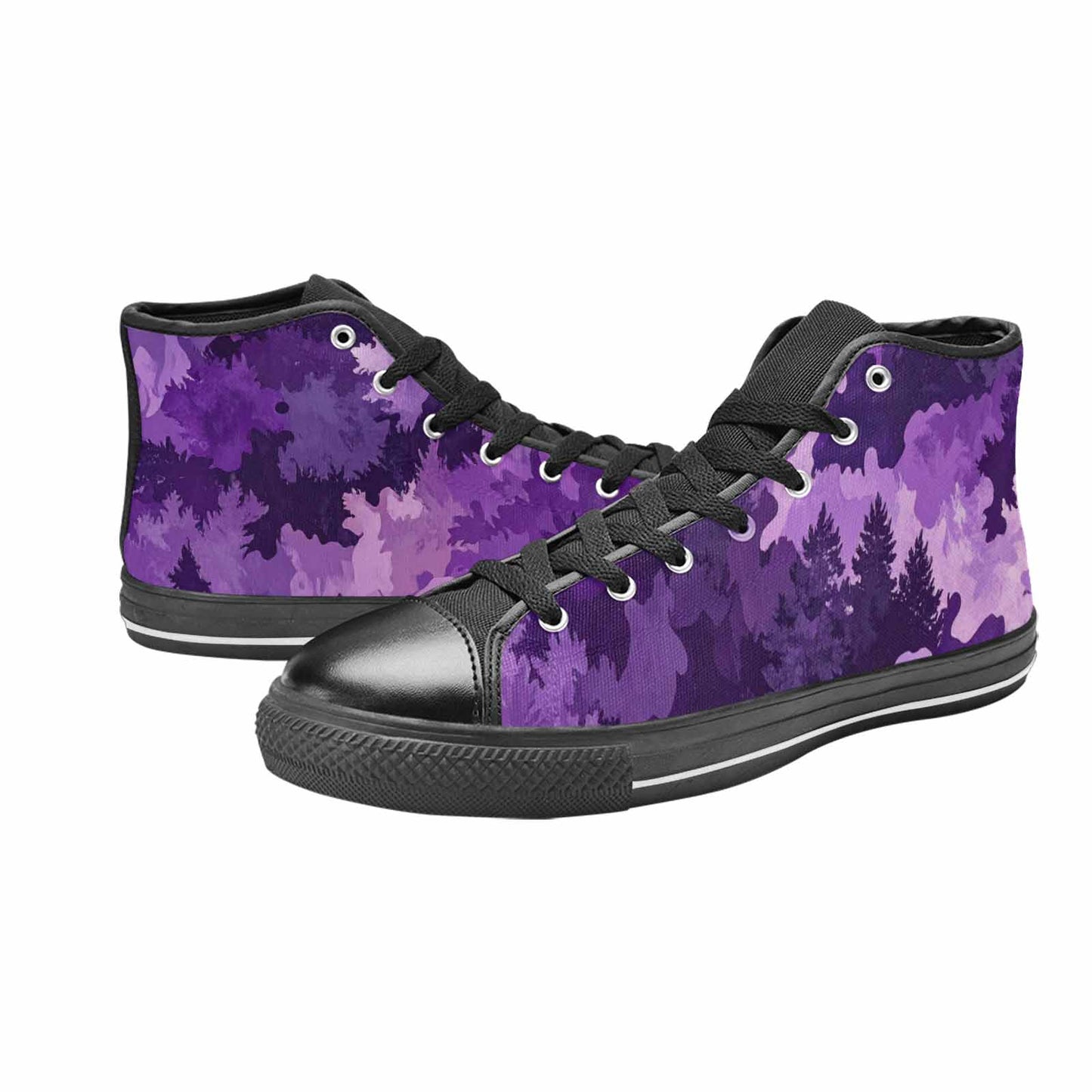 WOMEN'S Military Camouflage Blotch High Top Canvas Neon Fantasy Custom Shoes