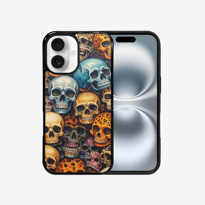 iPhone 16 Case — Skulls Pattern Hundreds Of Sma, Custom Phone Case