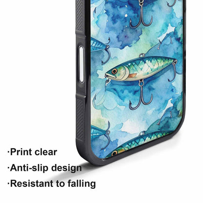 iPhone 17 Pro Max Case — Fishing Lure And Hook Watercolor Abstract, Custom Art Phone Cover