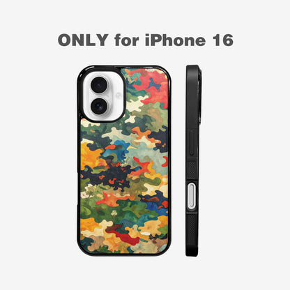 iPhone 16 Case — Camo Patches Full Color Vibrant Camo, Personalized Phone Case