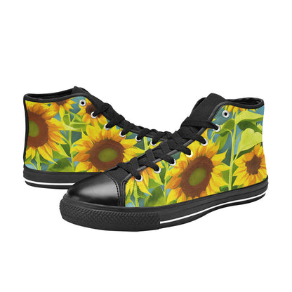 MEN'S Sunflowers Art 3 Men’S High Top Canvas Dark Academia Sneakers