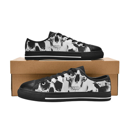 MEN'S Cc Grey Skull Art Canvas Dreamcore Custom Sneakers