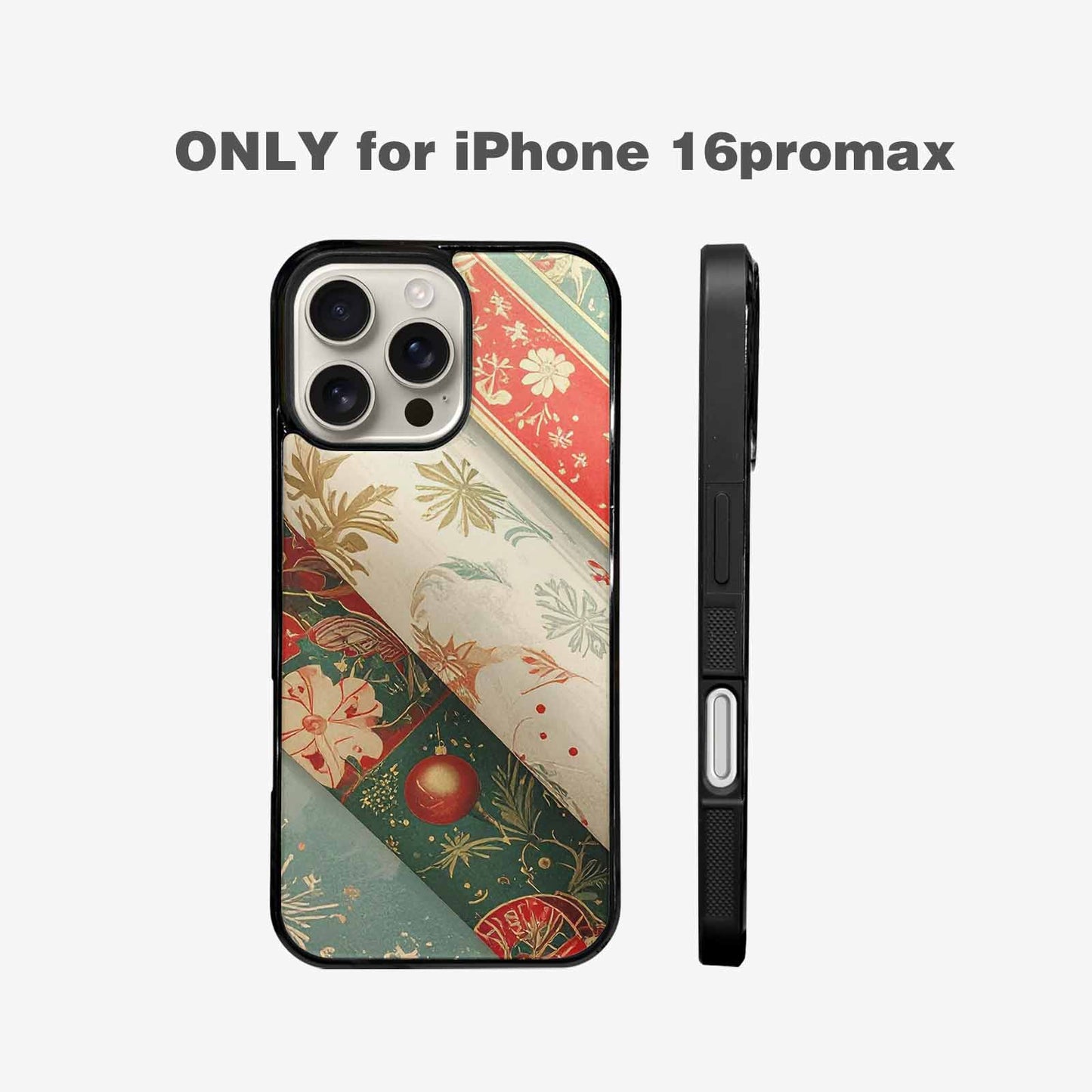 iPhone 16 Pro Max Case — Christmas Wrapping Paper Pattern Art Wallpaper, Personalized Phone Case