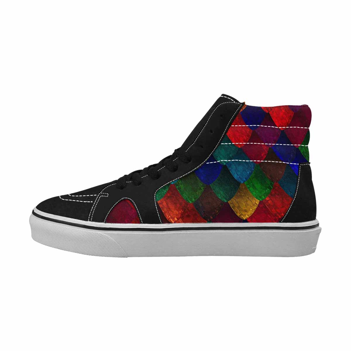 MEN'S Dark Snake Print High Top Canvas Surreal Custom Sneakers