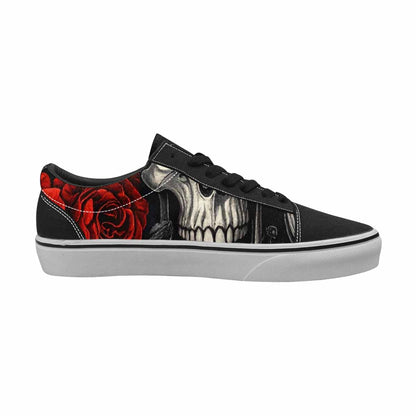 WOMEN'S Skulls Roses Fine Line Canvas Lace-Up Vibrant Chaos Custom Shoes
