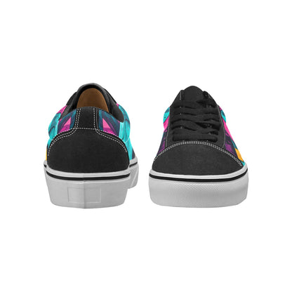 WOMEN'S Neon Squiggle Memphis Custom Low Top Skateboarding Vivid Custom Shoes