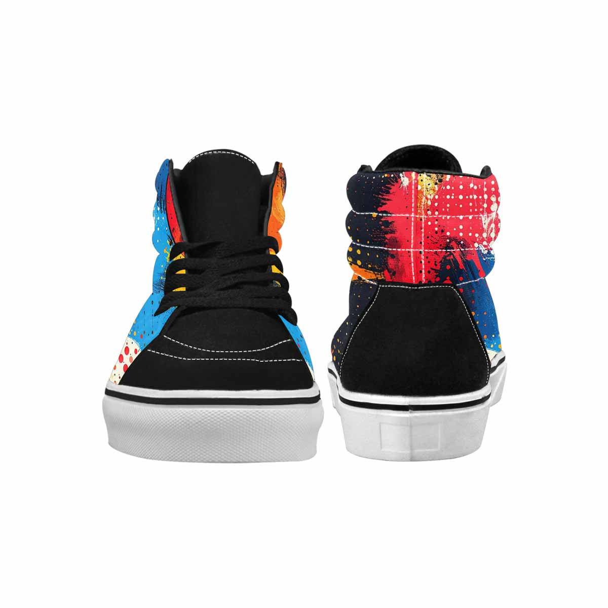 WOMEN'S Comic Book Halftone High Top Canvas Cottagecore Sneakers