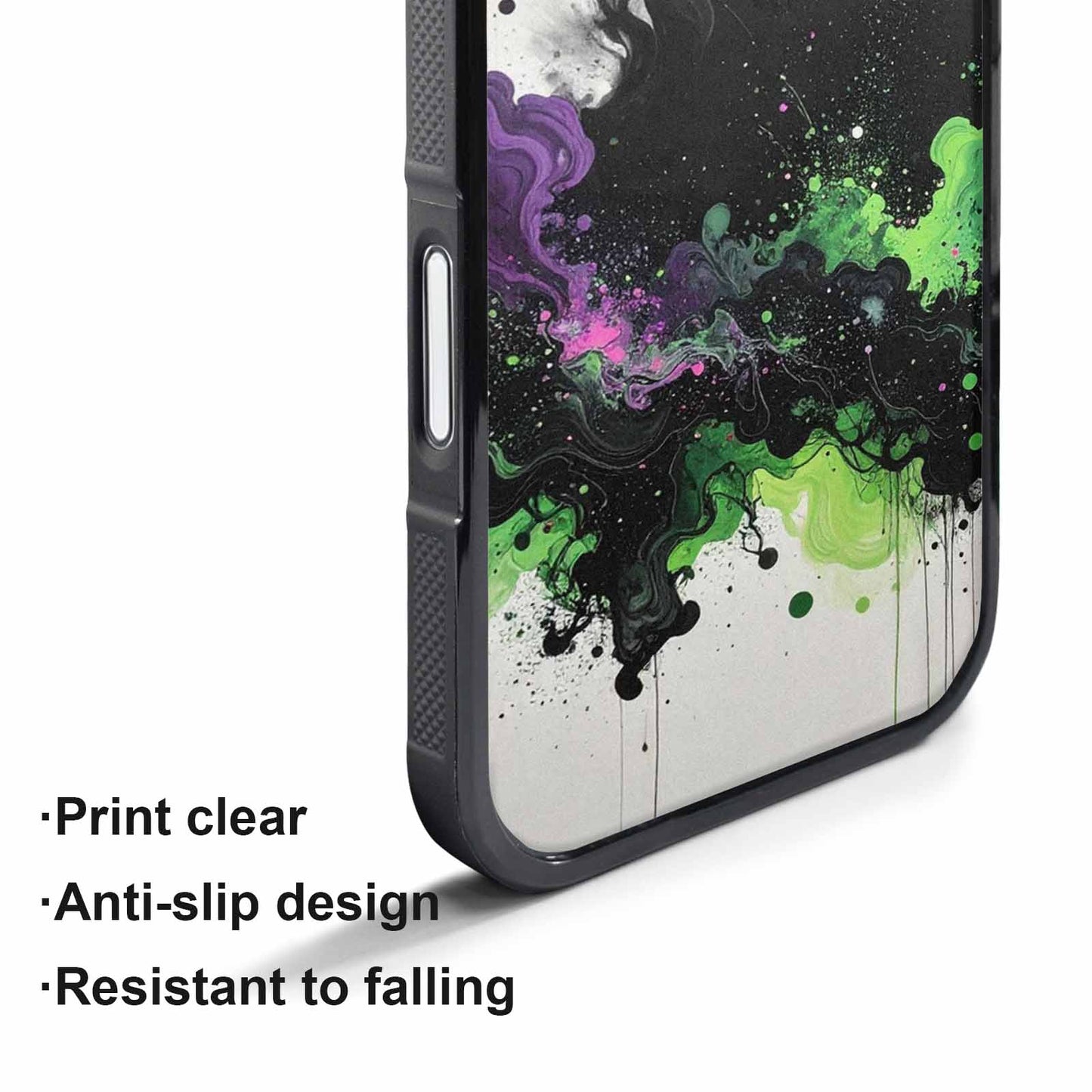 iPhone 17 Pro Max Case — Black &amp; Green Ink Galaxy Space, Custom Print Case Cover
