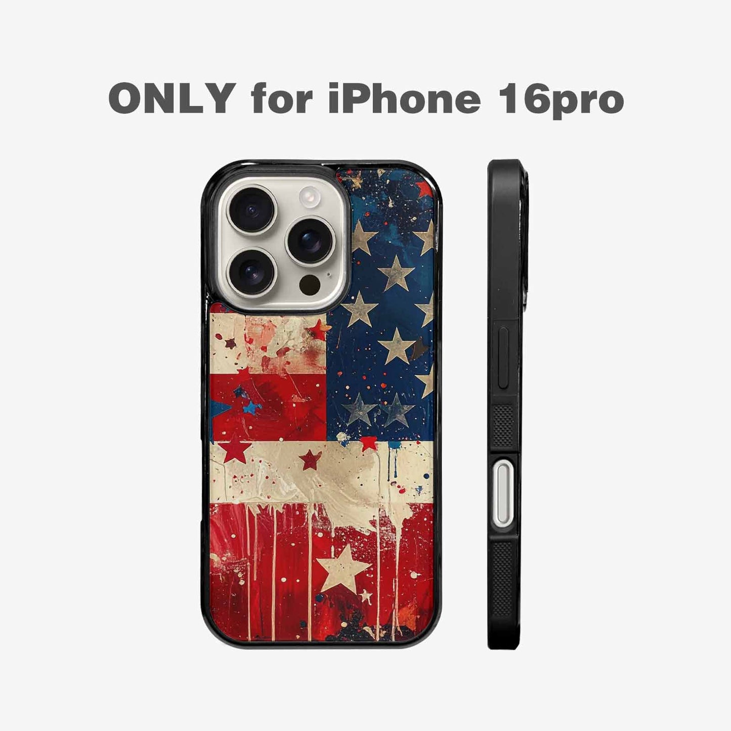 iPhone 16 Pro Case — Patriotic Stars And Stripes American Stars, Original Design Phone Case