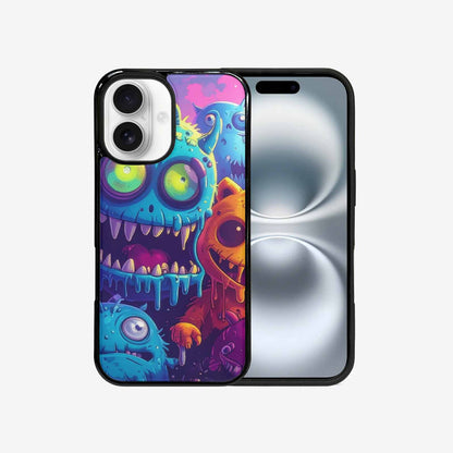 iPhone 16 Case — Overlapping Endlessly No Empty Space Monsters, Custom Art Phone Cover