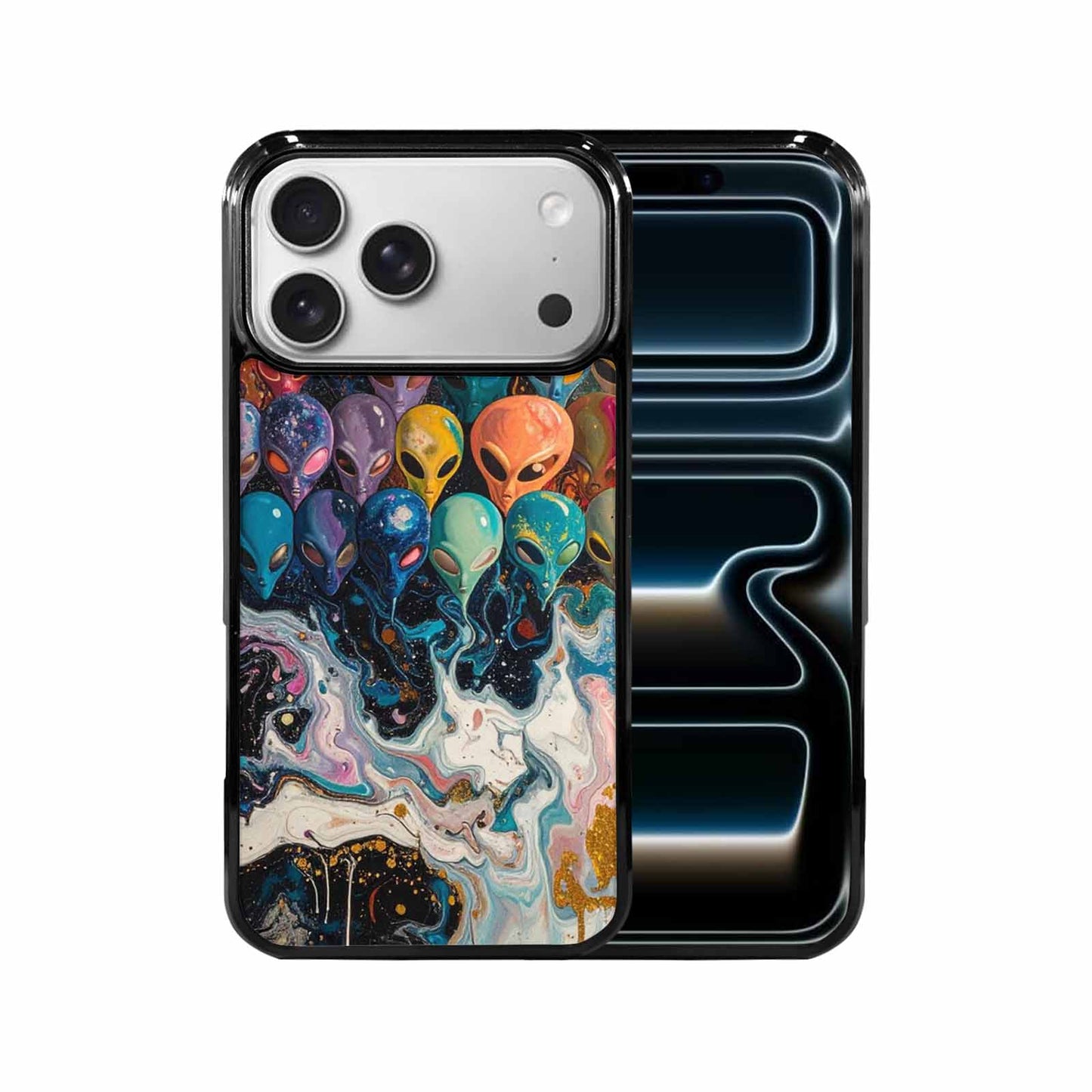 iPhone 17 Pro Max Case — Aliens Marblealiens Pattern Alien Scifi, Custom Print Case Cover