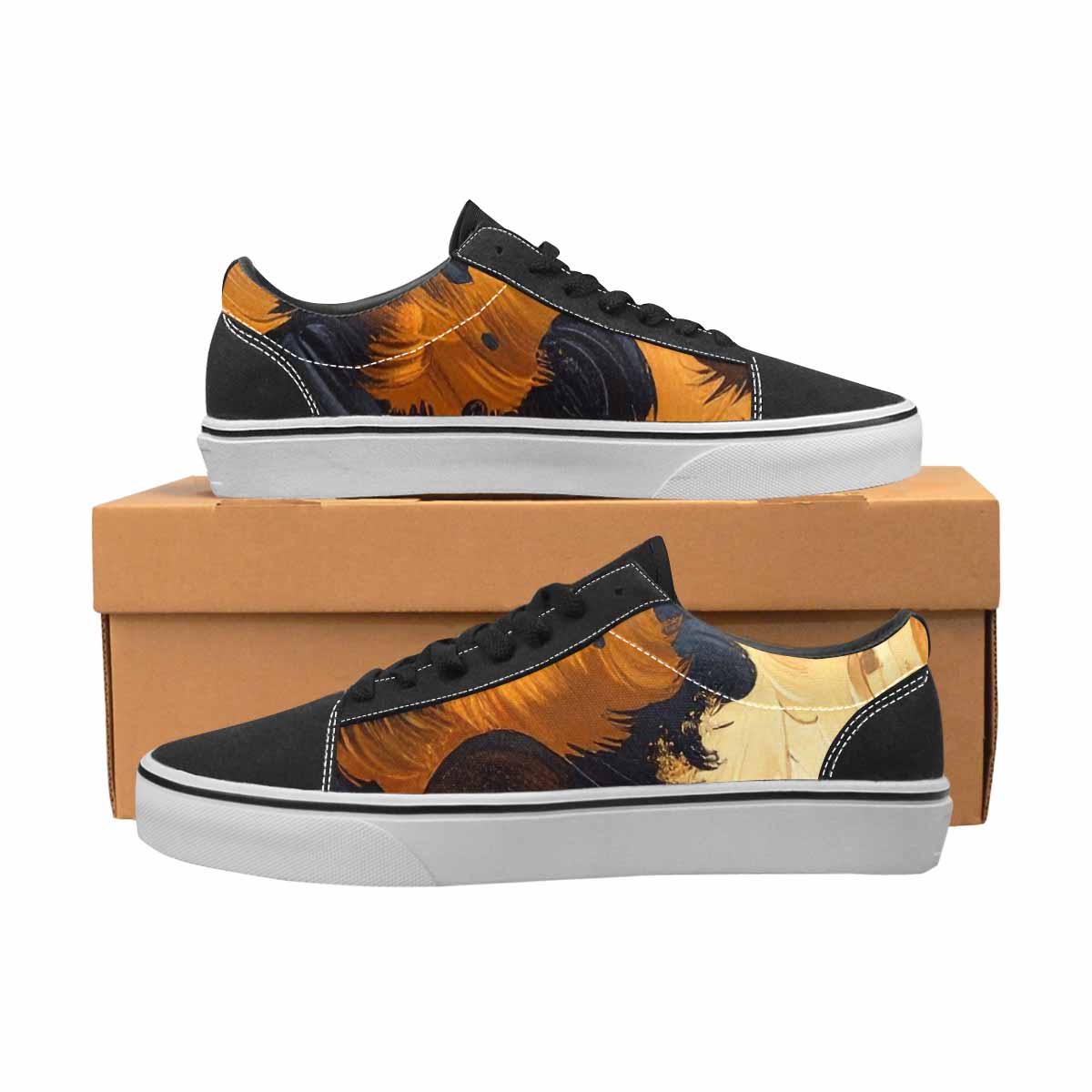 MEN'S Leopard Soft Airbrush Gradient Canvas Lace-Up Aesthetic Shoes
