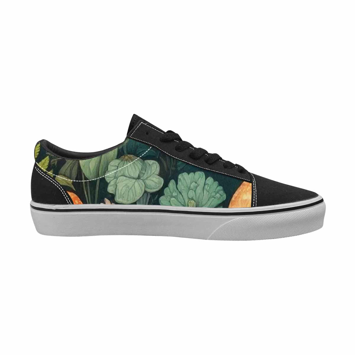 WOMEN'S Mushrooms  Botanical Mushrooms Lace-Up Canvas Vivid Custom Sneakers