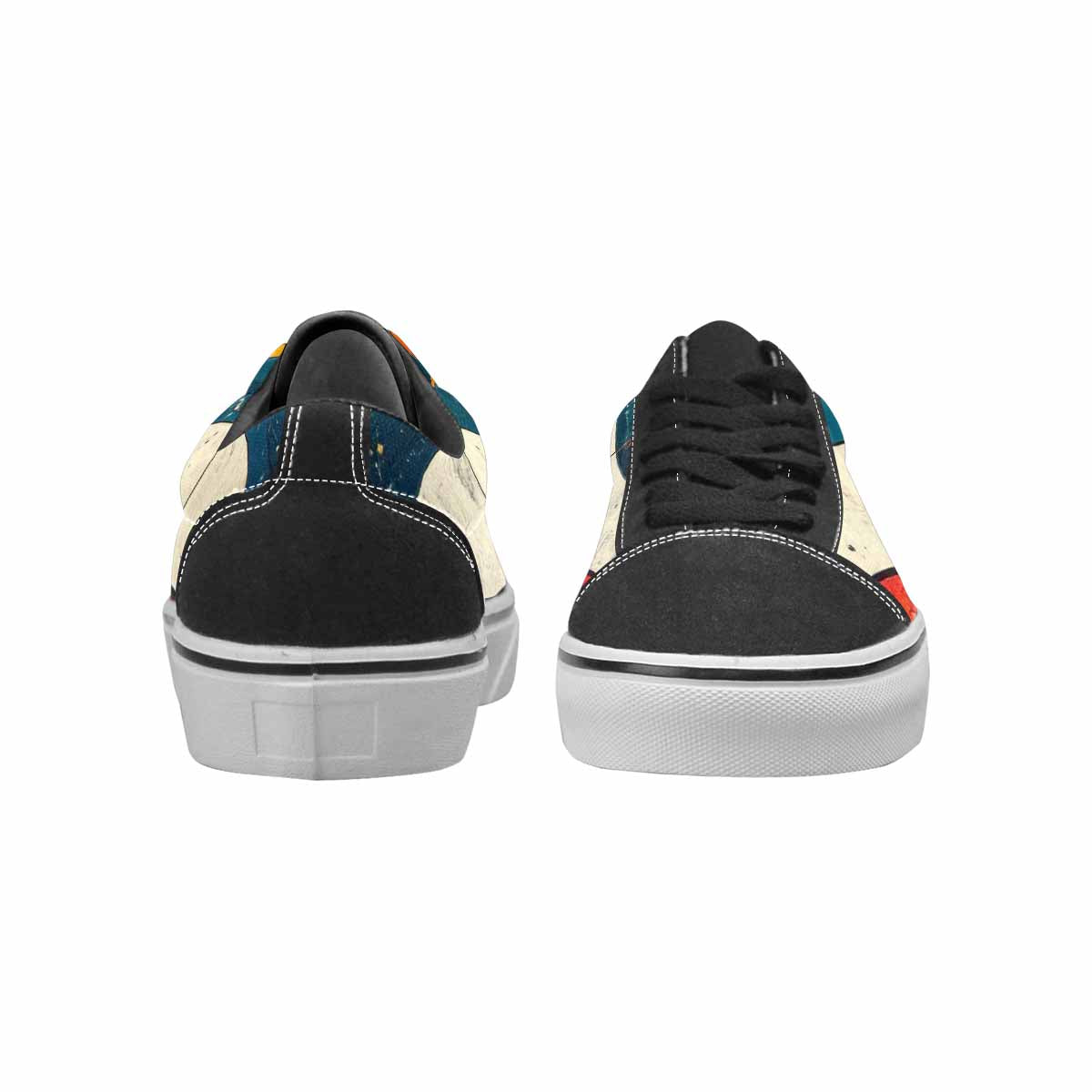 WOMEN'S Retro Wave Scallop Stripe Lace-Up Canvas Neon Fantasy Shoes