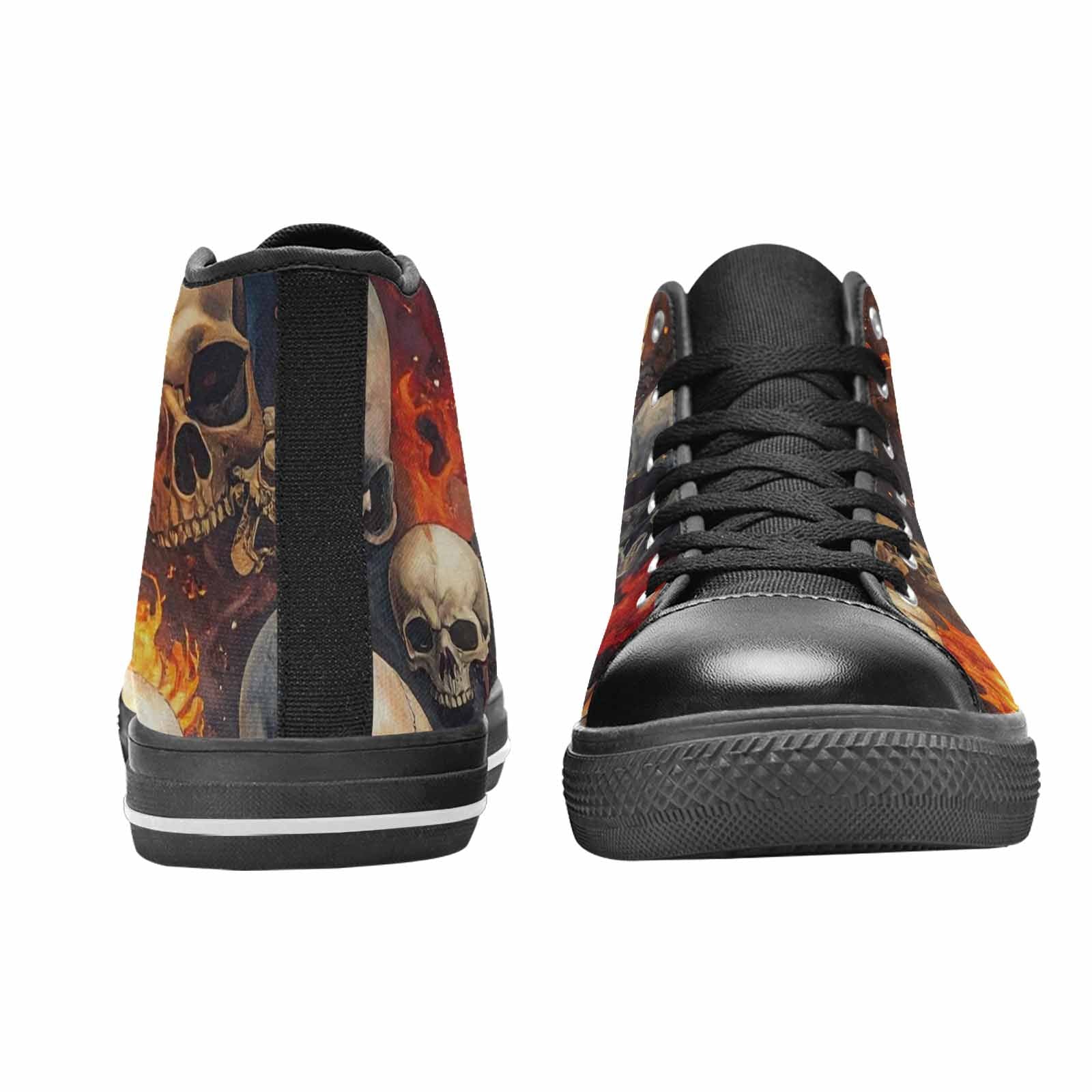 MEN'S Skulls - Flaming High Top Canvas Vivid Sneakers