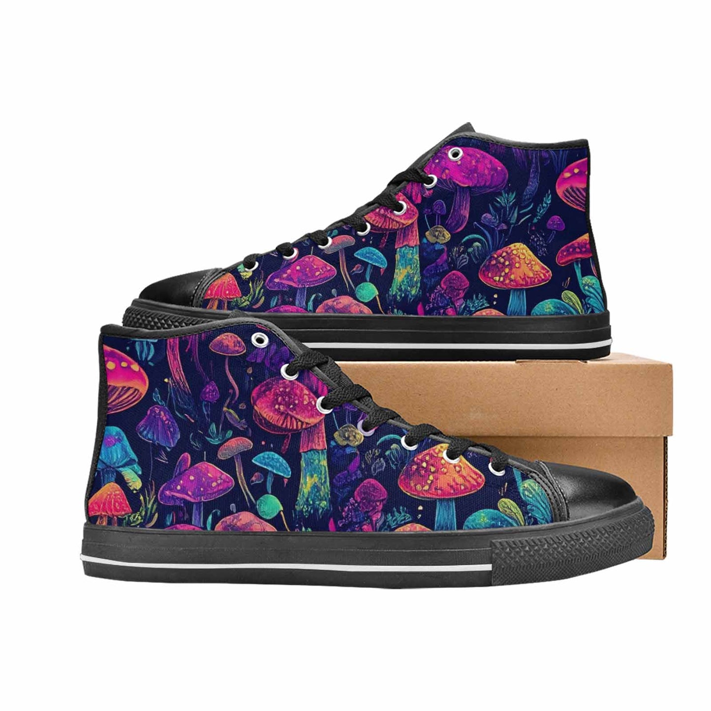 WOMEN'S Psychedelic Mushroom High Top Canvas Y2K Custom Shoes
