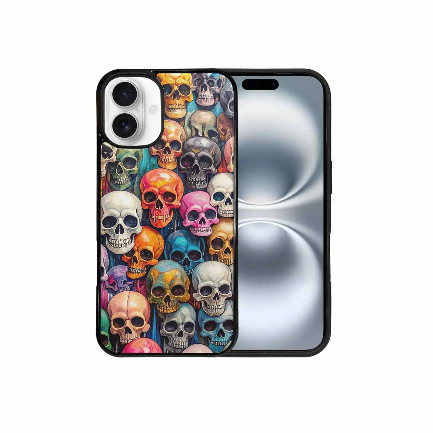 iPhone 16 Plus Case — Skulls Marbleskulls Pattern Ctw, Custom Printed Phone Case