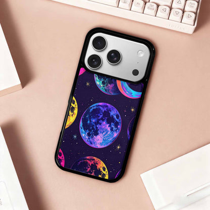 iPhone 17 Pro Case — Neon Winter Moon Seamless Cartoon Cute, Original Design Phone Case
