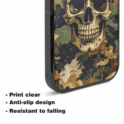 iPhone 15 Plus Case — Military Camo Skull Custom, Custom Art Phone Cover