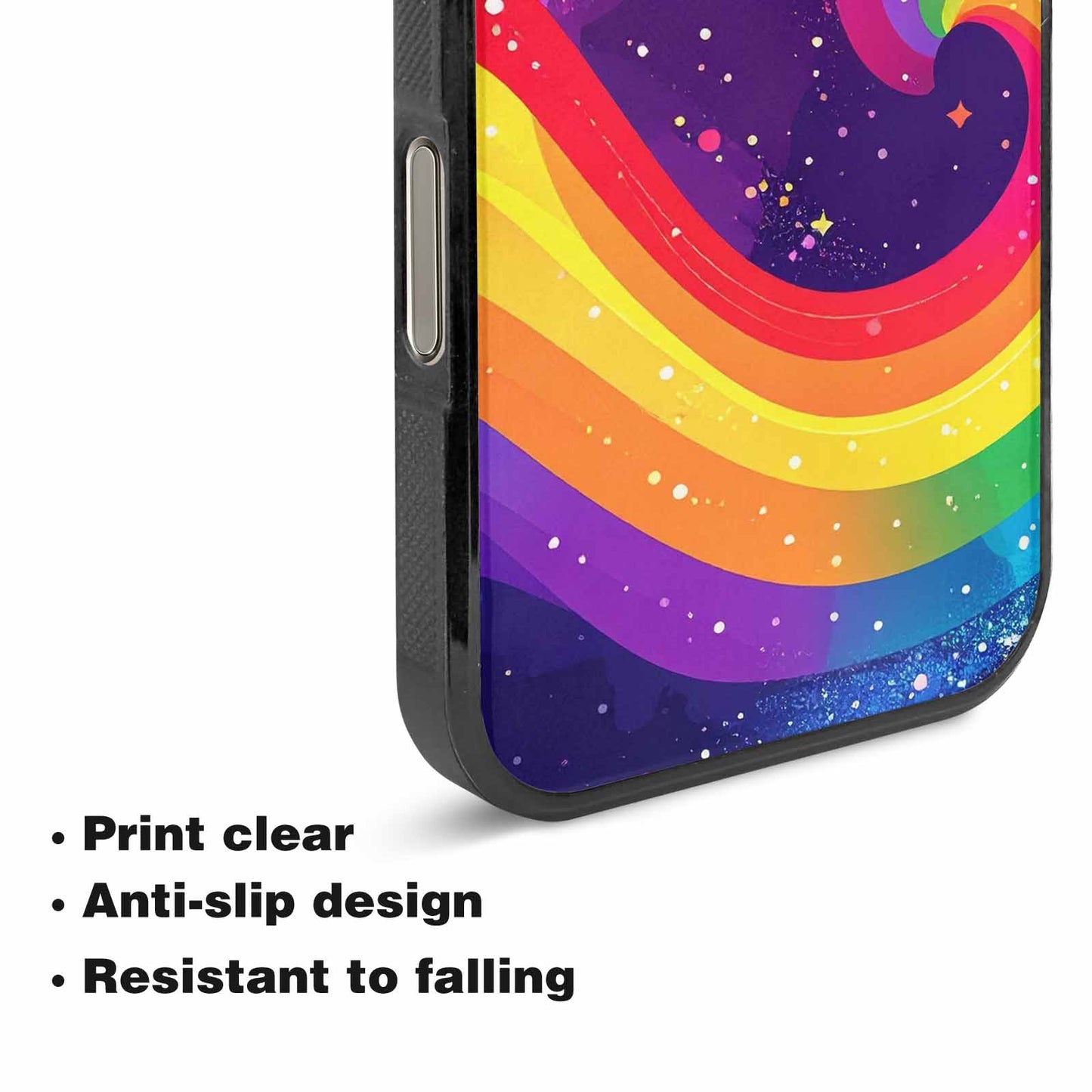 iPhone 16 Pro Case — Rainbow Pride Galaxy, Custom Printed Phone Case