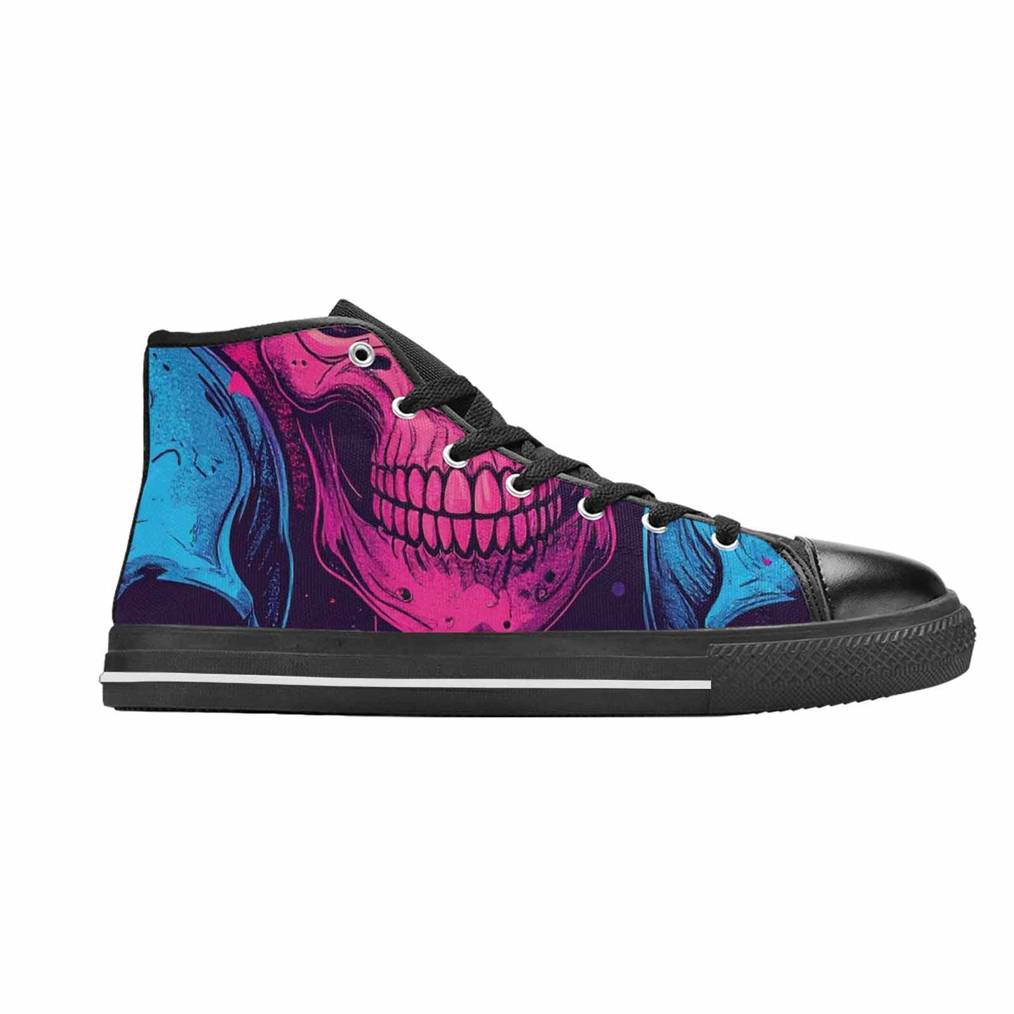 WOMEN'S Skulls Splatter Comic High Top Canvas Dreamcore Custom Shoes