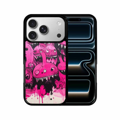 iPhone 17 Pro Case — Black Pink Ink Monsters General Cartoon, Custom Made Phone Cover