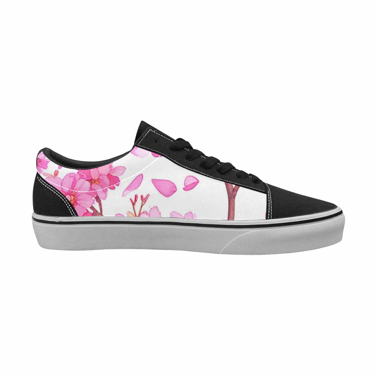 WOMEN'S Cherry Blossom Branch Cherry Lace-Up Canvas Kaleidoscope Sneakers