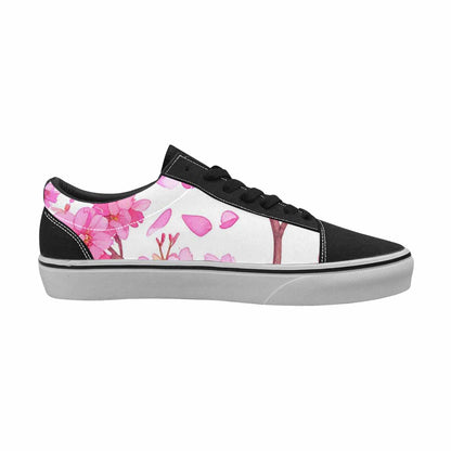 WOMEN'S Cherry Blossom Branch Cherry Lace-Up Canvas Kaleidoscope Sneakers