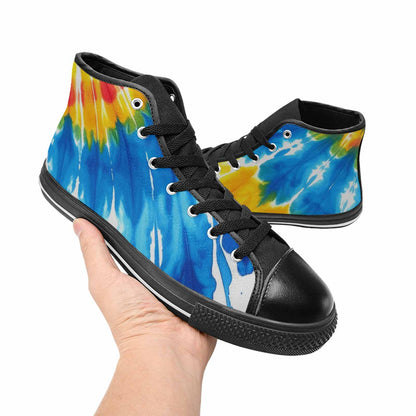 WOMEN'S Tie Dye Drip High Top Canvas Cottagecore Custom Sneakers