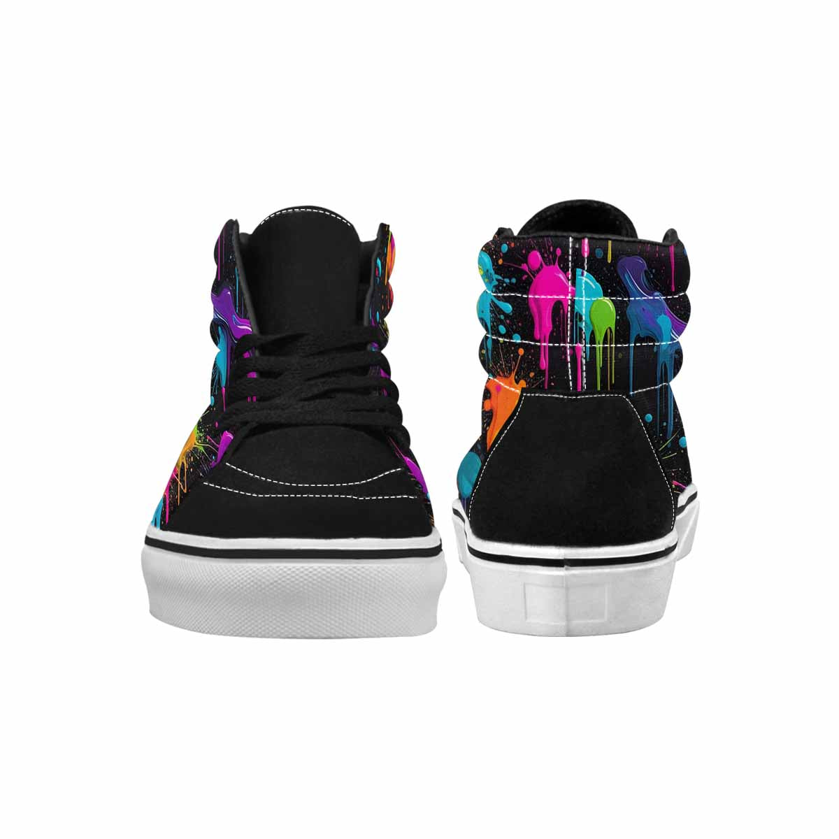 MEN'S Paint Splatter High Top Canvas Wallpaper Art Custom Sneakers