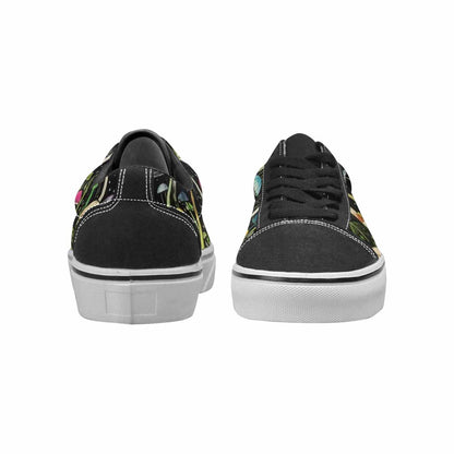 MEN'S Mushrooms Black & Green Ink Canvas Personalized Dreamcore Original Art Sneakers
