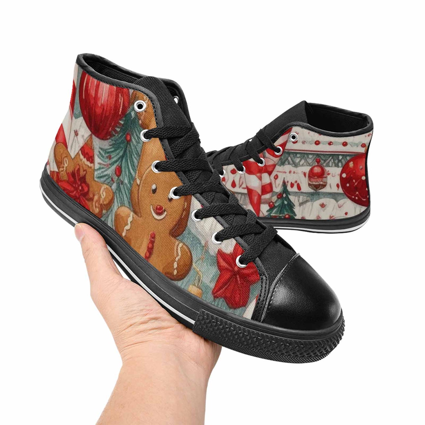 WOMEN'S Christmas Holly Snowflake High Top Canvas Y2K Sneakers