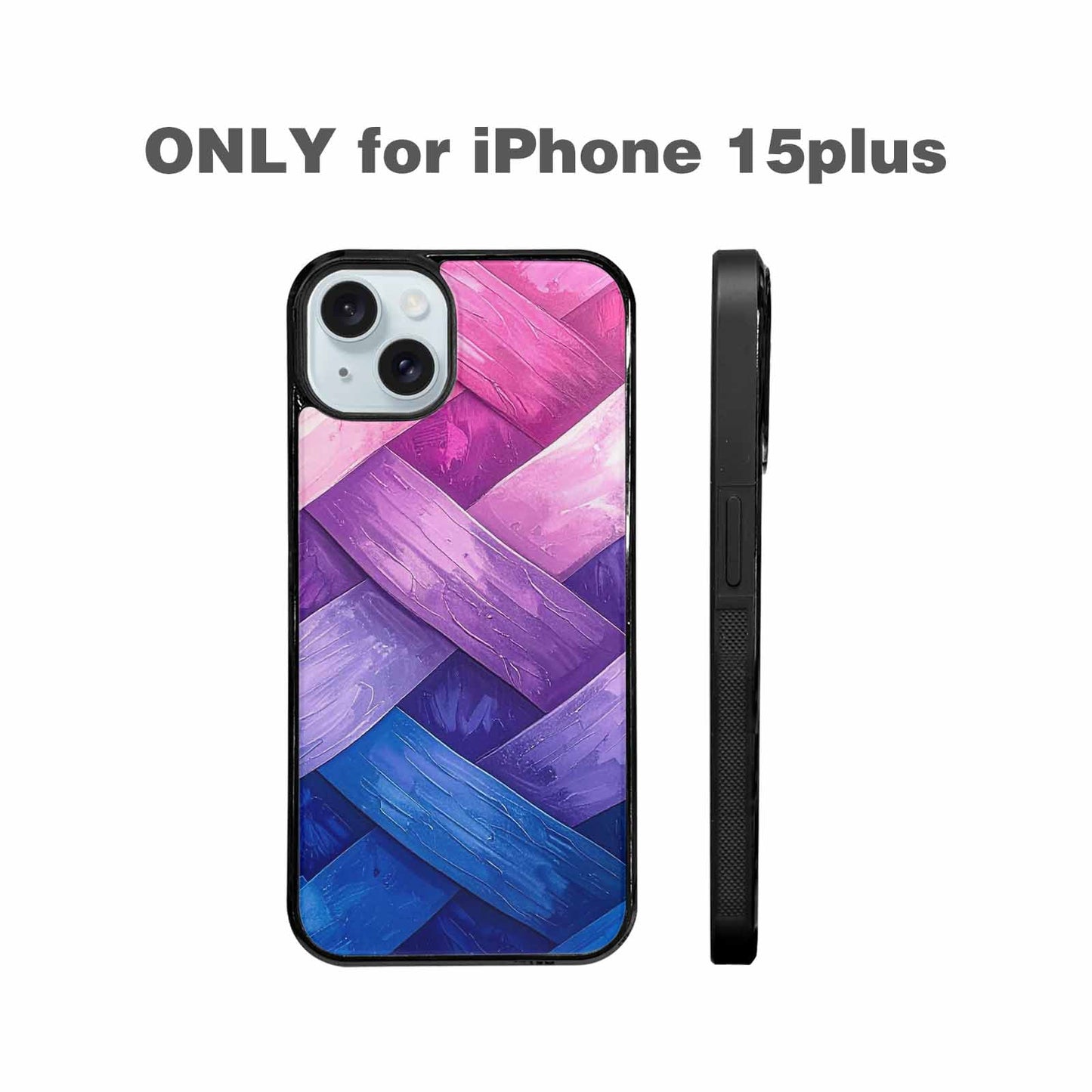 iPhone 15 Plus Case — Bisexual Flag Color Theme Small Rainbow, Custom Print Case Cover