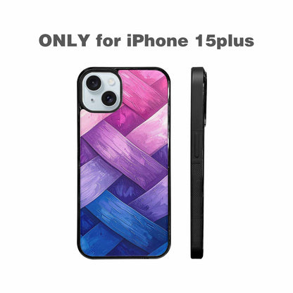 iPhone 15 Plus Case — Bisexual Flag Color Theme Small Rainbow, Custom Print Case Cover