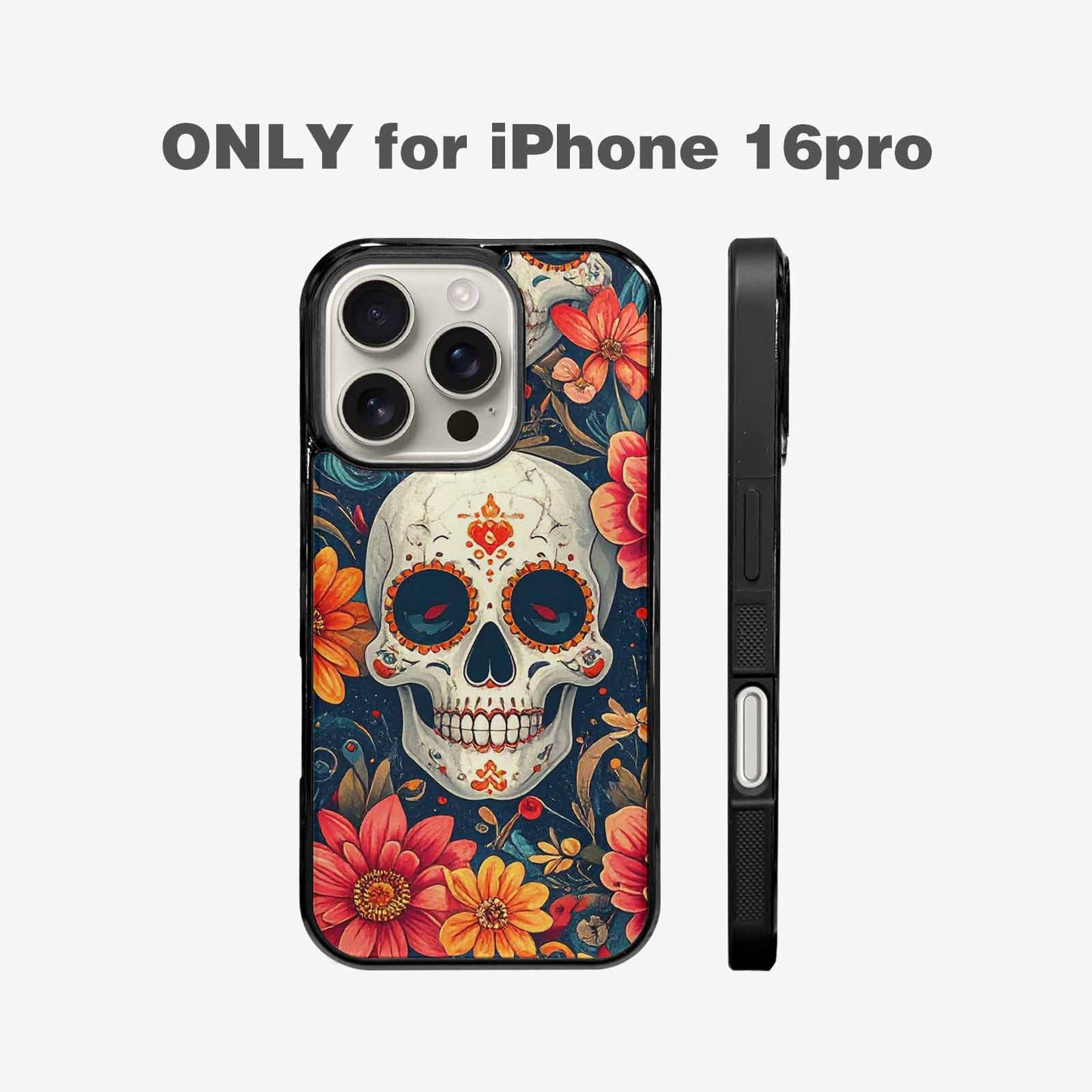 iPhone 16 Pro Case — Marble Skull Custom Personalized Phone Cover, Custom Made Phone Cover