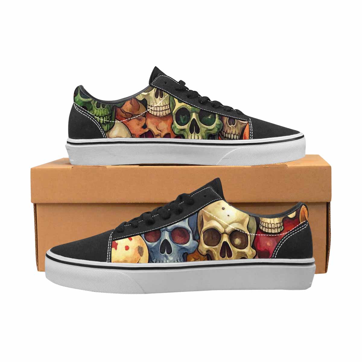 WOMEN'S Skulls Lace-Up Canvas Grunge Shoes