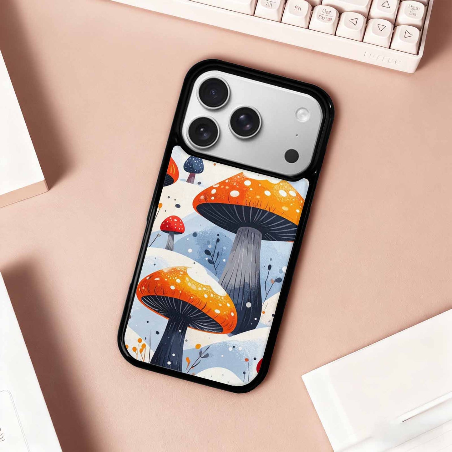 iPhone 17 Pro Case — Vivid Winter Mushroom Seamless Cartoon Cute, Unique Phone Case Design