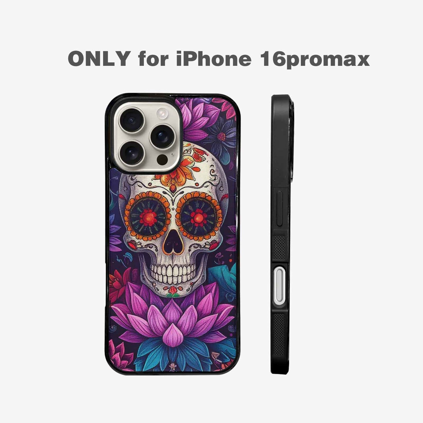 iPhone 16 Pro Max Case — Lotus Many Hundreds Of Skulls Art, Custom Print Case Cover
