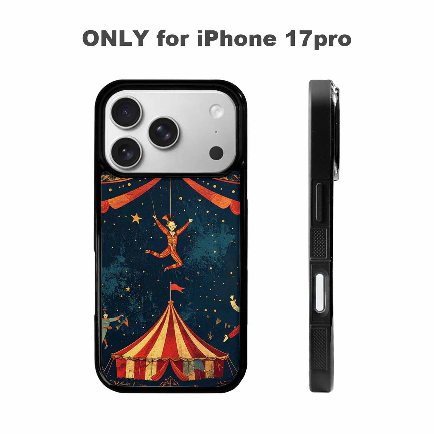 iPhone 17 Pro Case — Vintage Circus Art Pattern Retro Vintage, Custom Made Phone Cover