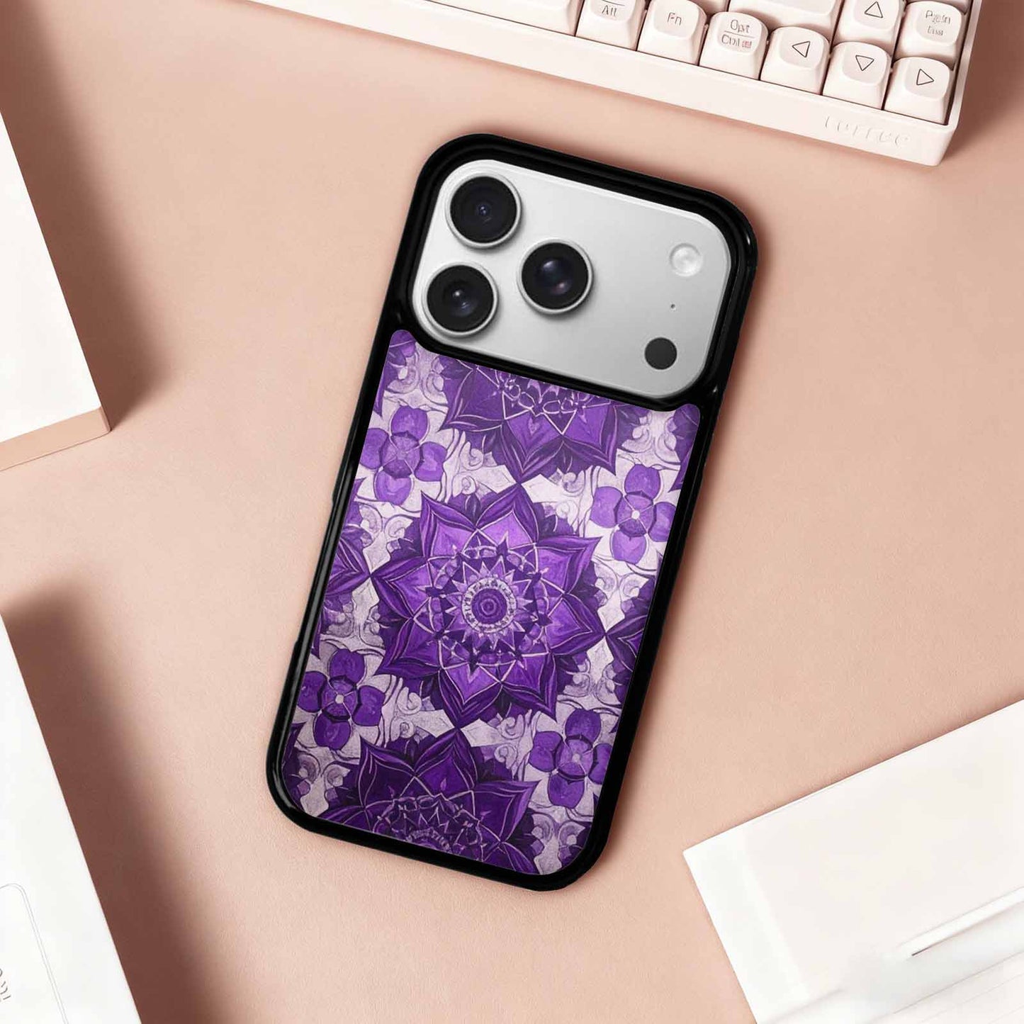 iPhone 17 Pro Case — Small Mandala Pattern Randomly Varying Floral, Custom Printed Phone Case