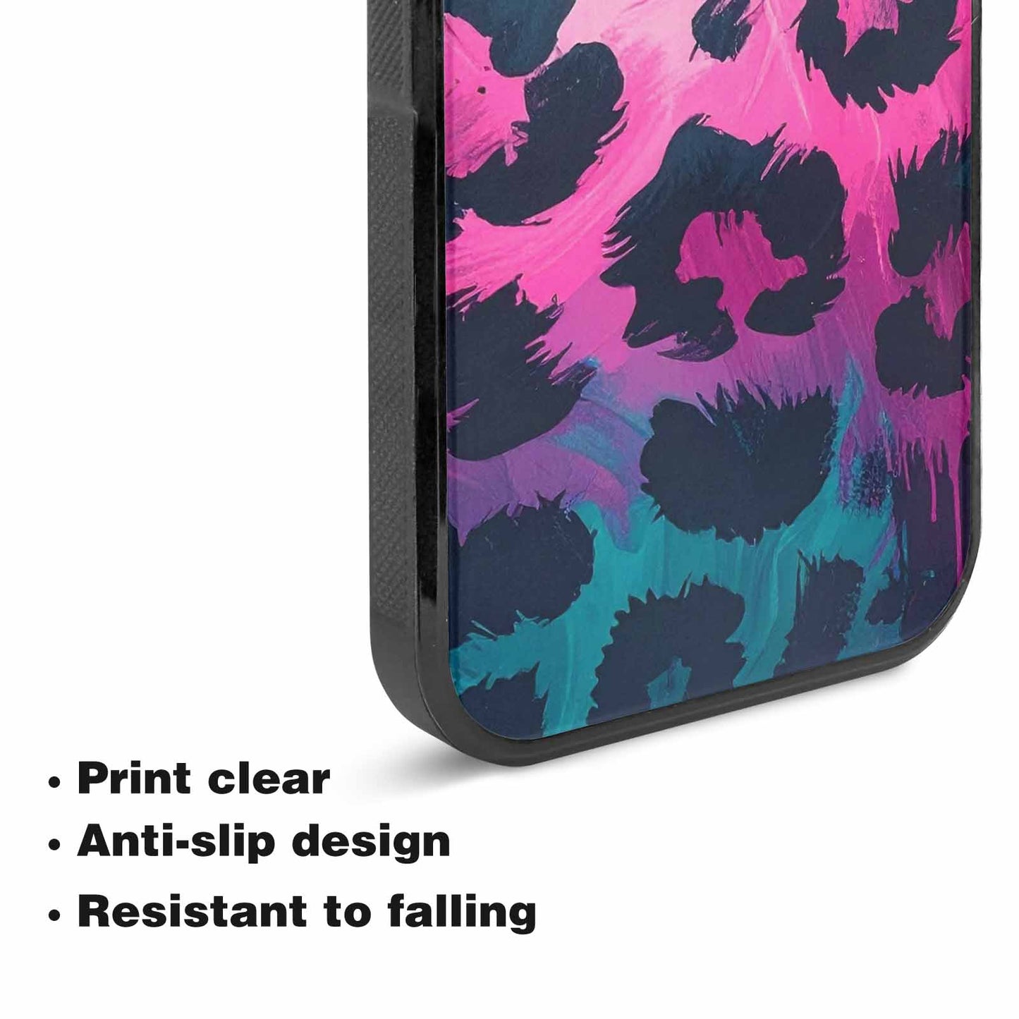 iPhone 15 Plus Case — Leopard Neon Pink Teal Airbrush, Custom Art Phone Cover