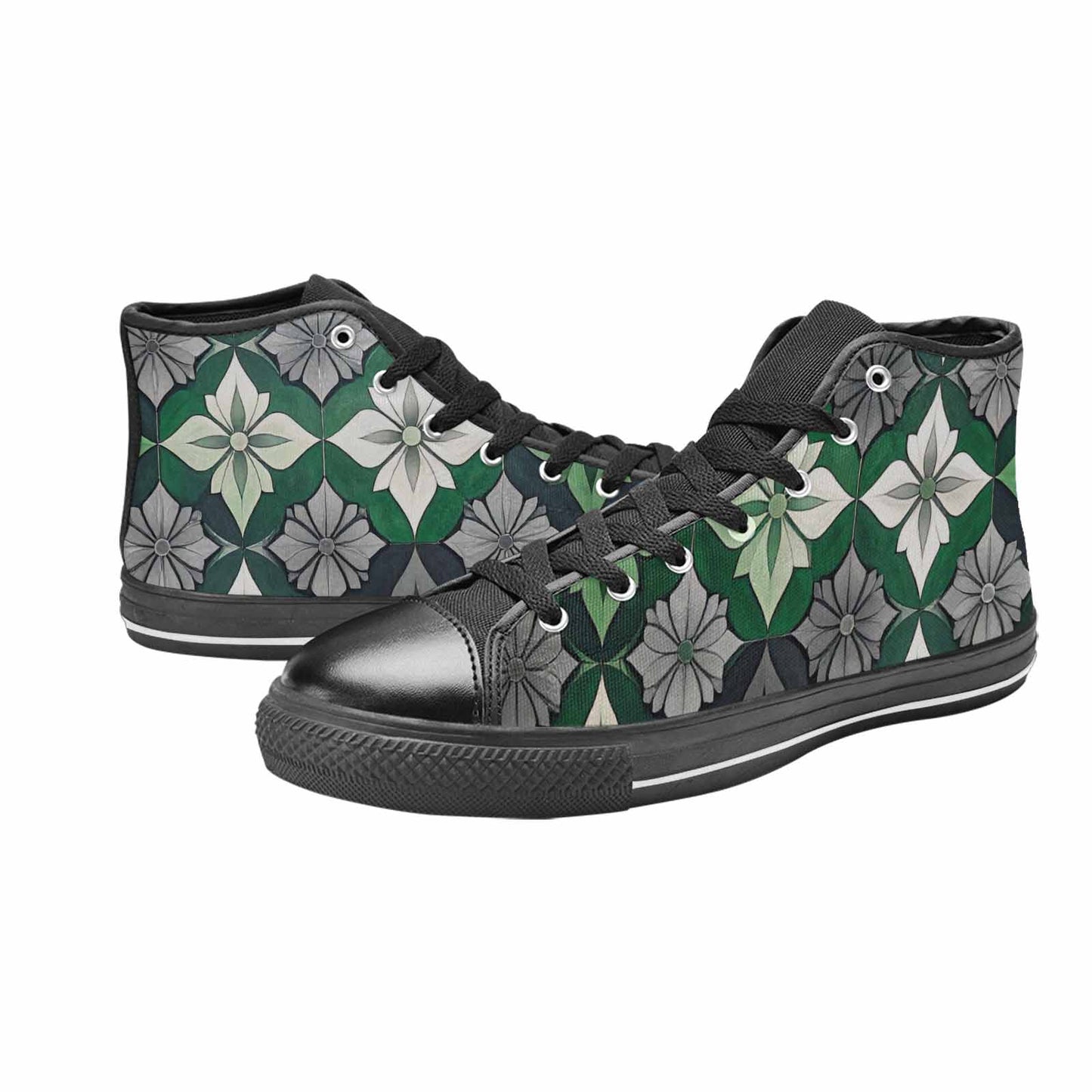 MEN'S Aromantic Flag Color High Top Canvas Wallpaper Art Shoes