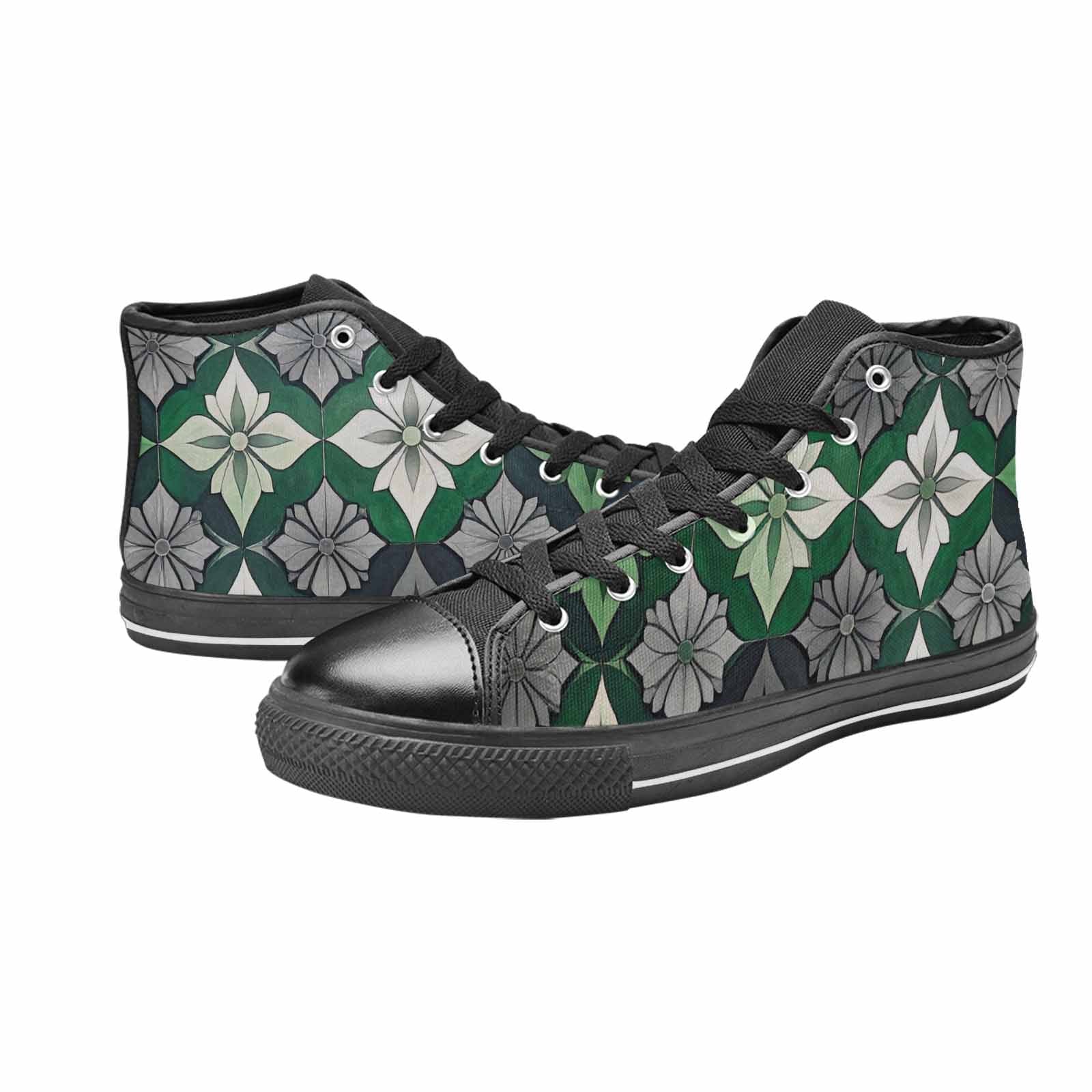 MEN'S Aromantic Flag Color High Top Canvas Wallpaper Art Shoes