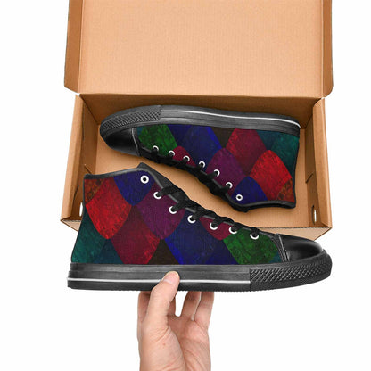 MEN'S Dark Snake Print High Top Canvas Cottagecore Custom Sneakers