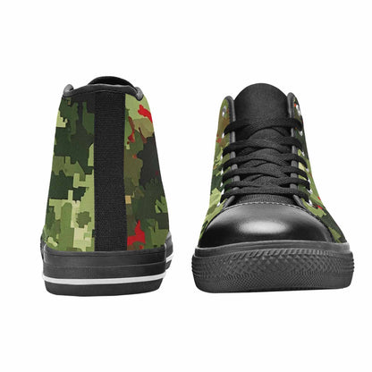 MEN'S Military Camouflage Blotch High Top Canvas Wallpaper Art Custom Shoes