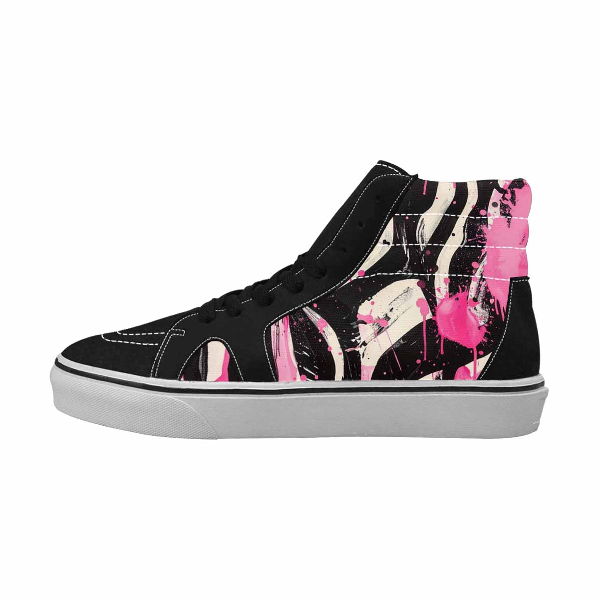 MEN'S Zebra Stripe Burst High Top Canvas Melting Art Sneakers