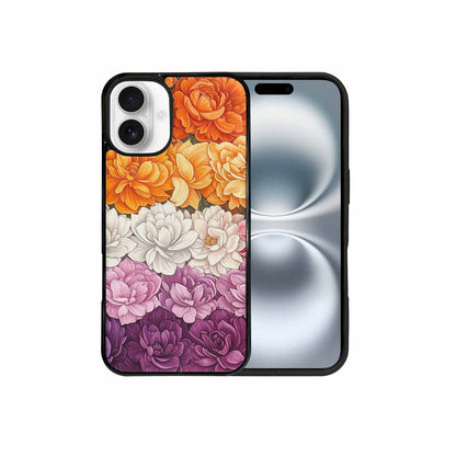 iPhone 16 Plus Case — Lesbian Flag Color Theme Small Rainbow, Custom Printed Phone Case