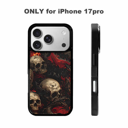 iPhone 17 Pro Case — Skull Dark Art Gothic Print Gothic, Custom Printed Phone Case