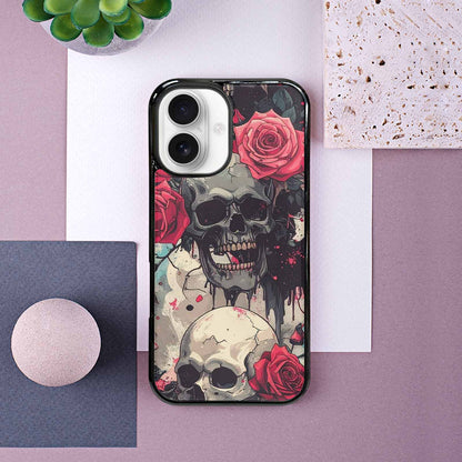 iPhone 16 Case — Skulls And Roses Skulls And Roses, Original Design Phone Case