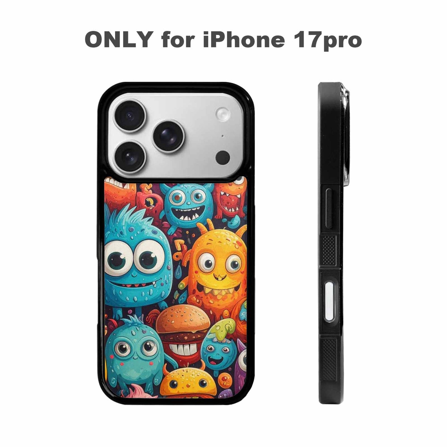 iPhone 17 Pro Case — Small Cartoon Monster Character Pattern Cartoon, Unique Phone Case Design